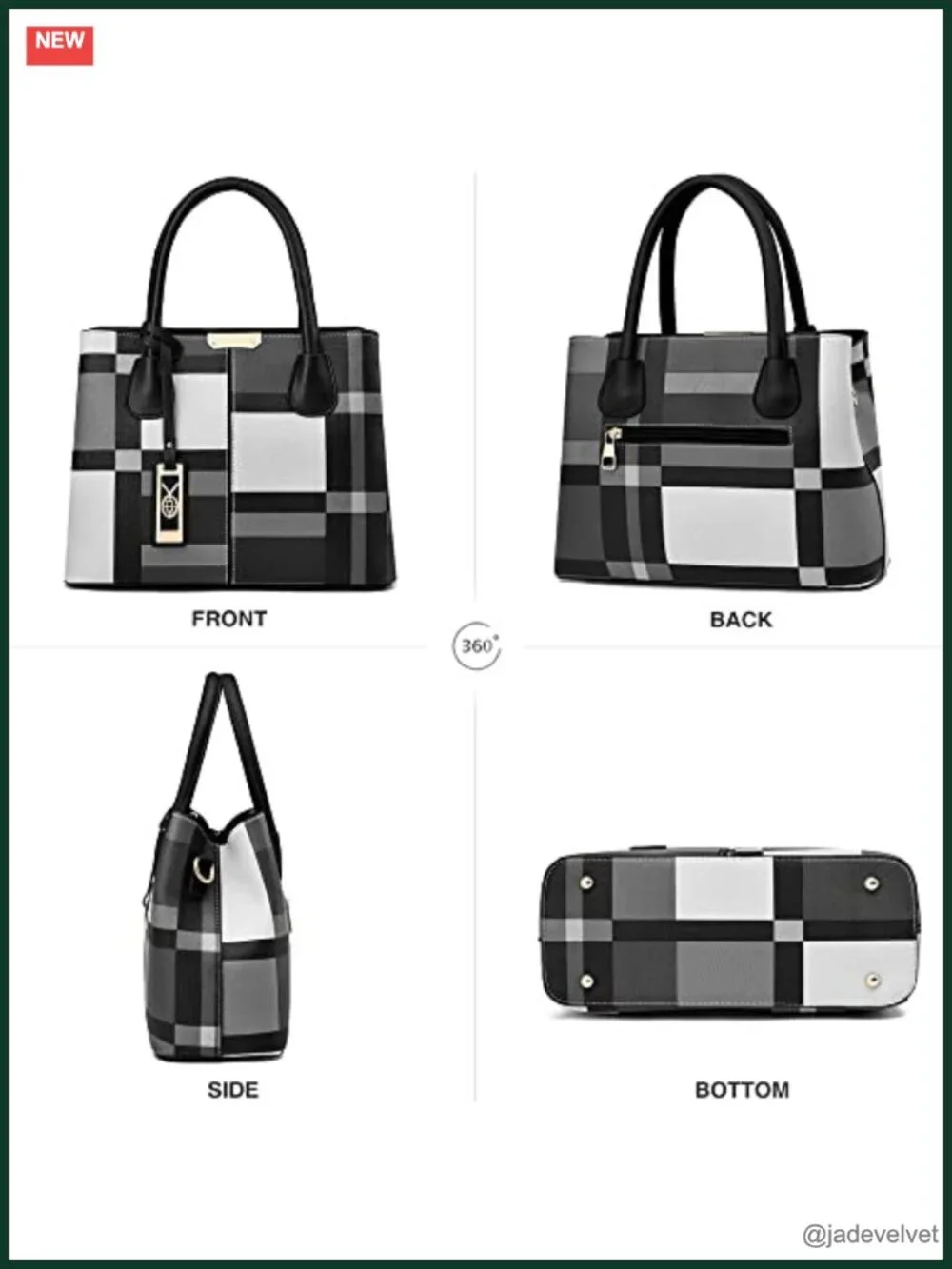 PU Leather Top Handle Satchel Tote Shoulder Bag Crossbody Purse